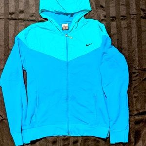 Nike Vintage Full Zip Blue/Teal Hoodie - Size Youth XXL